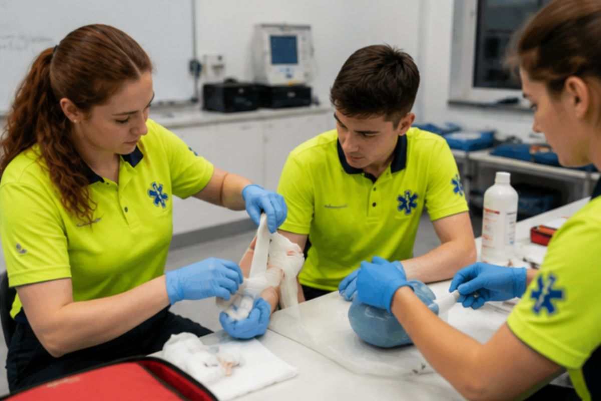 alumnos en práctica en el grado medio de emergencias sanitarias
